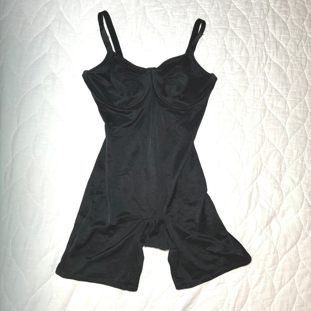 Nip Tuck & Boost Shapewear Bodysuit Women 38C Black Underwire Control Romper